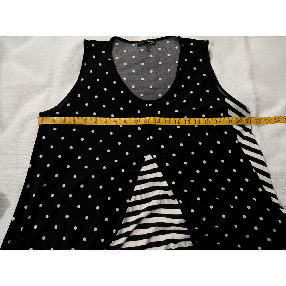 Sun Kim Size XL Oversized Abstract Polka Dot A-Line Dress Lagenlook Art-To-Wear - Picture 4 of 6